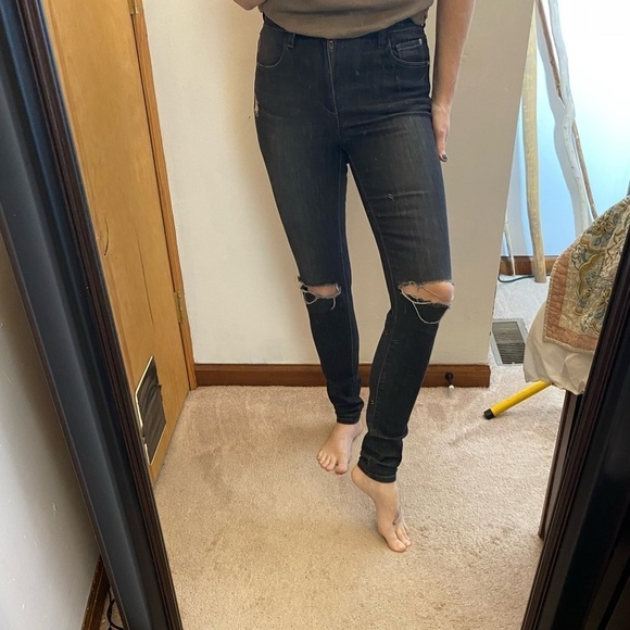 Garage Size 5 Super High Jegging Faded Black Skinny - Picture 1 of 13